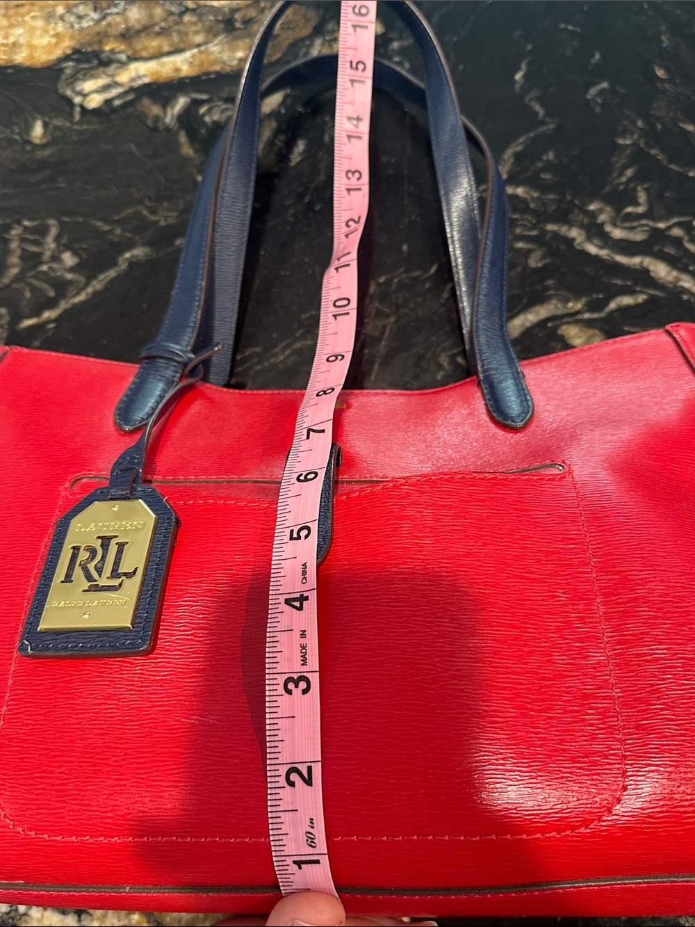 Ralph Lauren Red Leather Tote NWOT - Picture 5 of 12